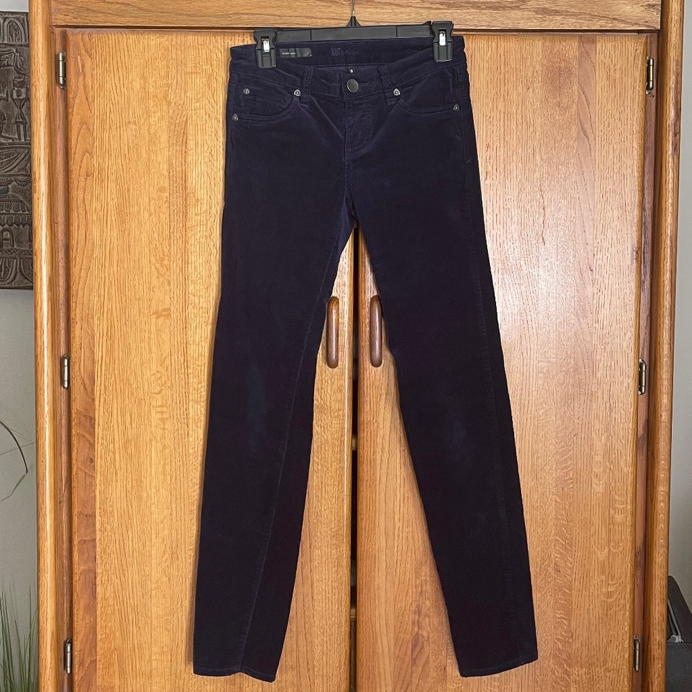 Kut From The Kloth Navy Blue Diana Skinny Corduroy Jeans Size 0